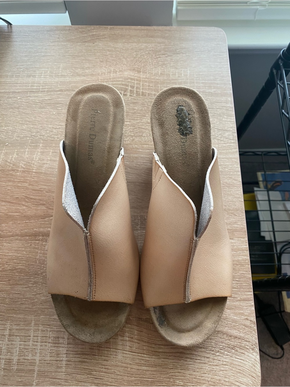 Pierre Dumas Tan Open-Toe Slip-On Mules